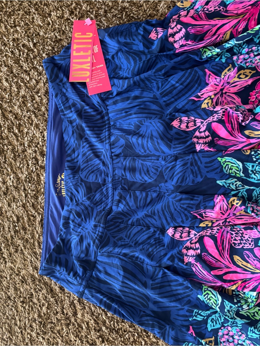 Lilly Pulitzer Royal Blue Floral Skort with Pink & Teal Accents